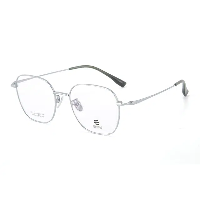 【联系客服可配度数】 康视顿 钛材近视通勤方圆脸大框 钛 不规则形 光学镜架 男女同款情侣款