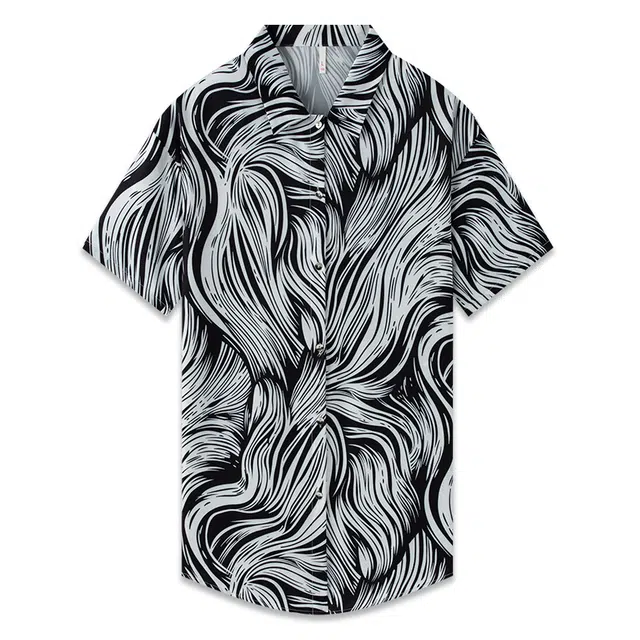 好福份 薄款凉感短袖睡衣裙纯欲男友风冰丝衬衫睡裙 女款 黑色