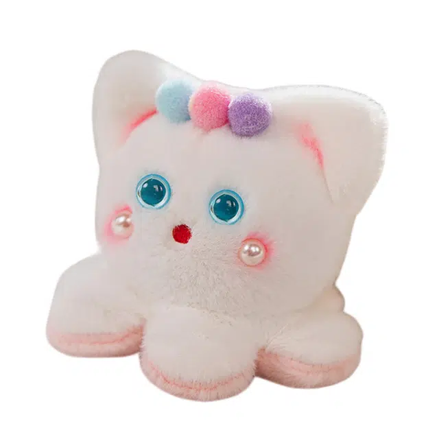 狐狸仙 可爱翻转珍珠小章鱼布偶 迷你八爪鱼钥匙扣挂件 玩偶 毛绒公仔/毛绒挂件