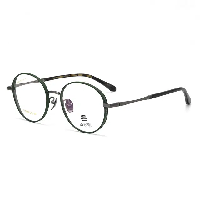 【联系客服可配度数】 康视顿 文艺复古钛材圆框可配度数 纯钛 圆形 光学镜架 女款