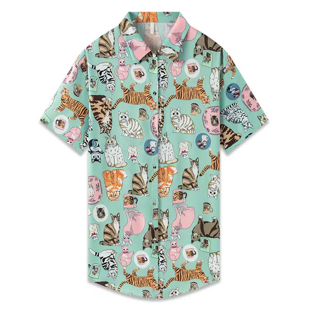 好福份 甜美可爱薄款短袖睡衣裙冰丝凉感翻领衬衫睡裙 女款 薄荷绿