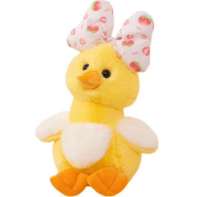 公主恋人 卡通可爱香蕉鸭蝴蝶结款抱枕 创意布娃娃 玩偶 毛绒公仔