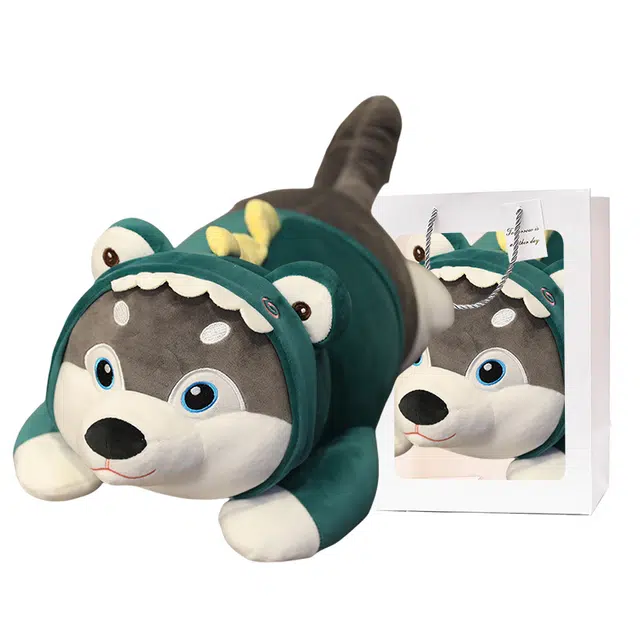 嗷嗷熊 变身哈士奇 可爱萌趣娃娃 玩偶 毛绒公仔