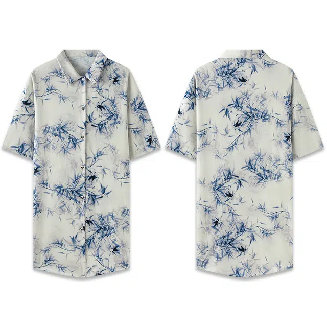 好福份 薄款纯欲短袖睡衣裙中长款男友风衬衫冰丝睡裙 女款 灰色