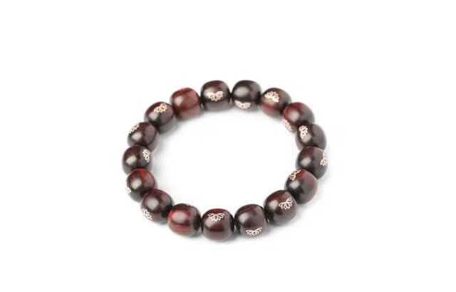 三檀小舍 好运连连 银丝镶嵌 复古新中式 檀香 手串 男女同款情侣款 紫檀