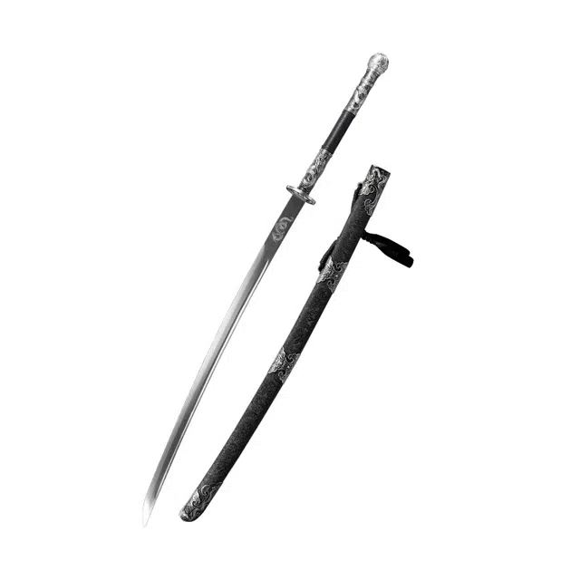 天子剑 御林 杉木包布鞘合金装饰高锰钢刀身未开刃 摆件 成品模型