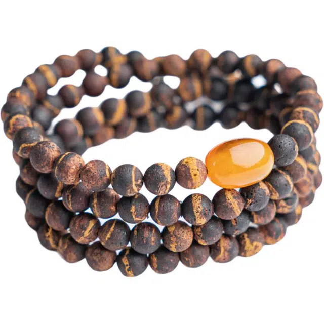 仙源 黄金甲多圈 招财文玩念珠平安福 木作 手串 男女同款情侣款 降真香