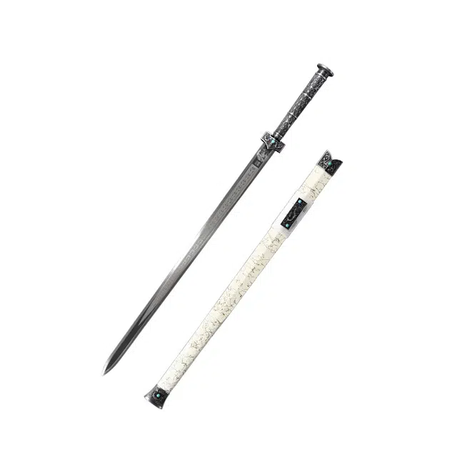 天子剑 兰陵汉剑 杉木烤漆鞘合金装具高锰钢六面剑身 未开刃 成品模型