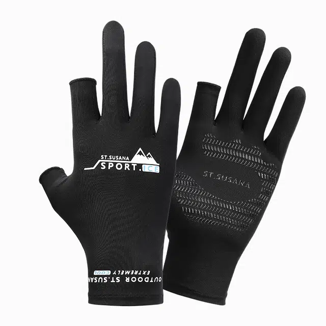 南极人 防紫外线透气速干户外开车运动钓鱼防滑骑行 锦纶 防晒手套 男款