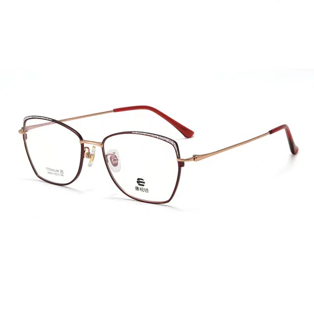 【联系客服可配度数】 康视顿 气质修颜显瘦可配度数 钛合金 方形 光学镜架 女款