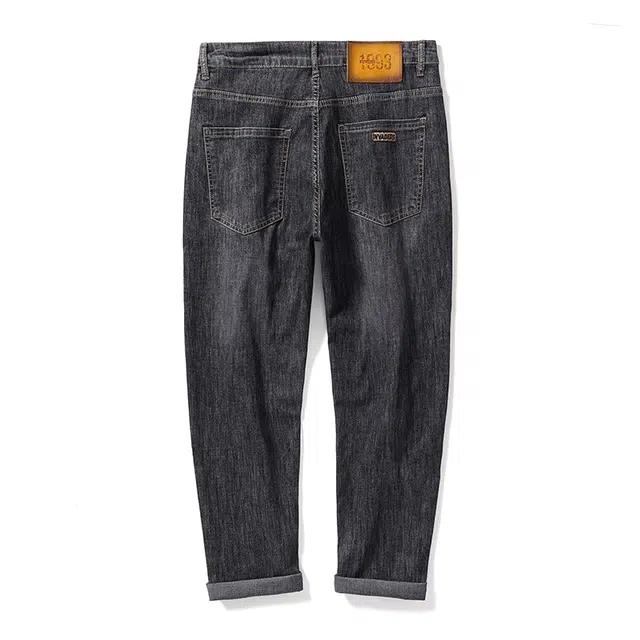 雅鹿 宽松怀旧百搭直筒水洗耐磨美式高街复古中腰牛仔裤 男款