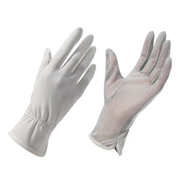 南极人 薄款开车户外防紫外线冰感护手全指防滑露指可触屏透气 氨纶 手套 女款