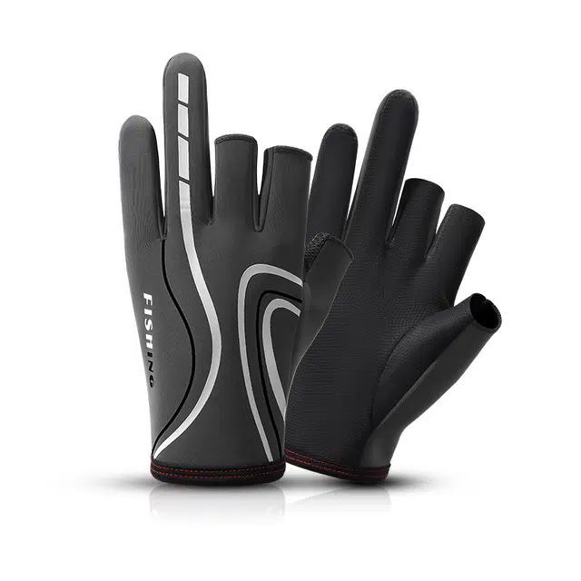 南极人 露指路亚飞磕竞技户外垂钓海钓抓鱼防滑透气速干钓鱼专用 防晒手套 男款