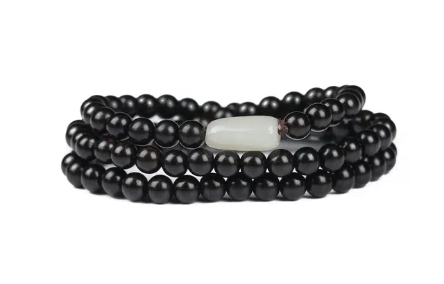 三檀小舍 国风新中式佛珠念珠 木带宝三圈设计款 精致小颗孤品 木作 手串 男女同款情侣款 黑檀