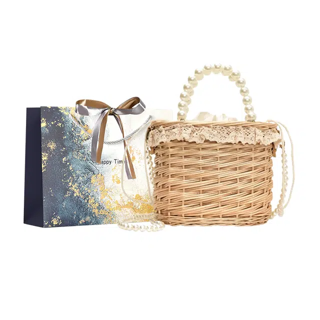 伊曼家 时尚度假沙滩百搭 草编 单肩包 女款 卡其色