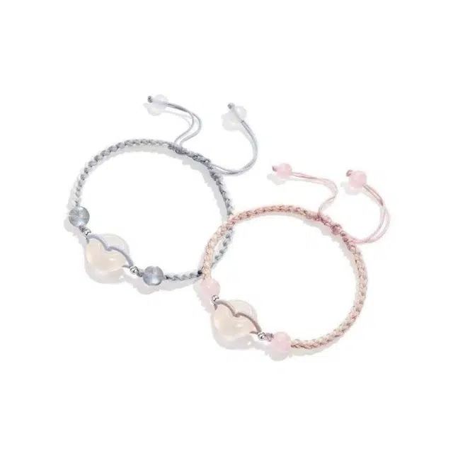 大唐国鼎 平安扣 简约新中式 国潮风 复古百搭时尚感 森系甜美小清新多巴胺甜蜜浪漫精致日常通勤 琉璃 玉石手链 男女同款情侣款