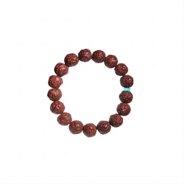 梵澜 雕刻招财貔貅文玩手把件 手持转运念珠 轻奢小众盘玩手饰  紫金鼠 菩提手串 男女同款情侣款