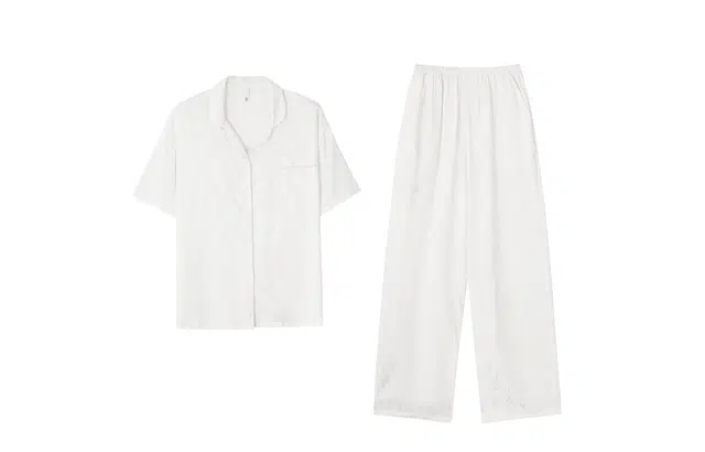 俏薇妮 凉感纯色简约高级感短袖长裤家居服薄款实用休闲可外穿睡衣套装 女款 白色