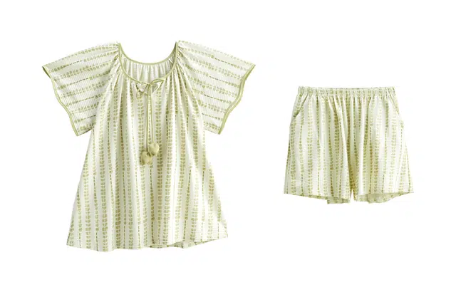 歌倩雅 短袖短裤薄款时尚高级感睡衣套装 女款 淡绿