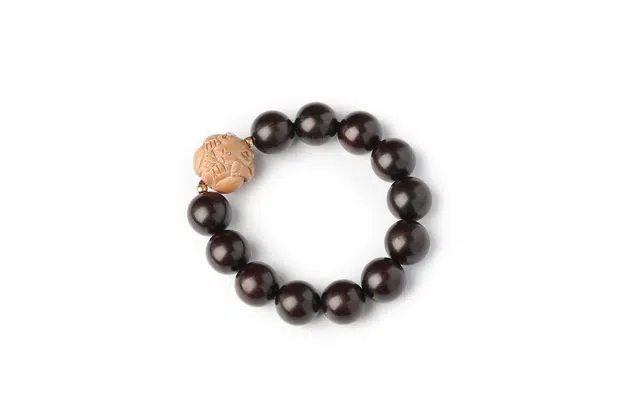 三檀小舍 国潮新中式 十二生肖兔 转运珠 高油高密高级 檀香 木作手串 男女同款情侣款 紫檀