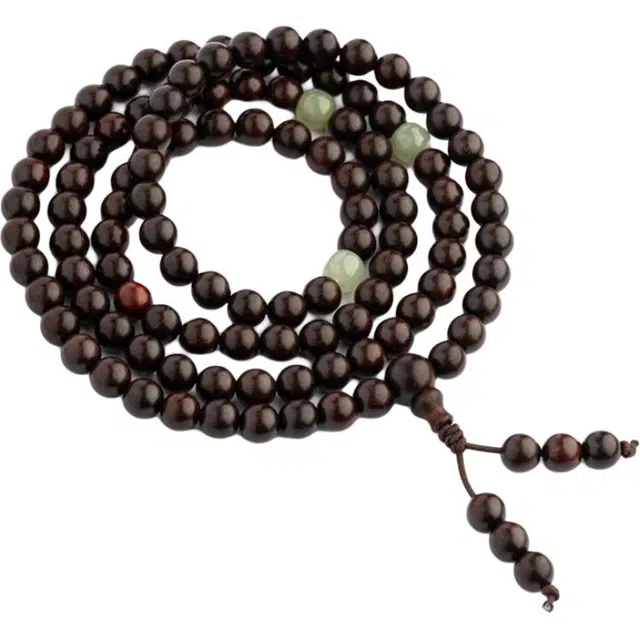 仙源 多圈 纳福高级感文玩念珠佛珠平安福 木作 手串 男女同款情侣款 紫檀