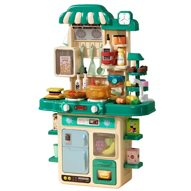 益米 儿童迷你厨房过家家 喷雾出水 带灯光音乐 仿真模拟做饭 智能玩具