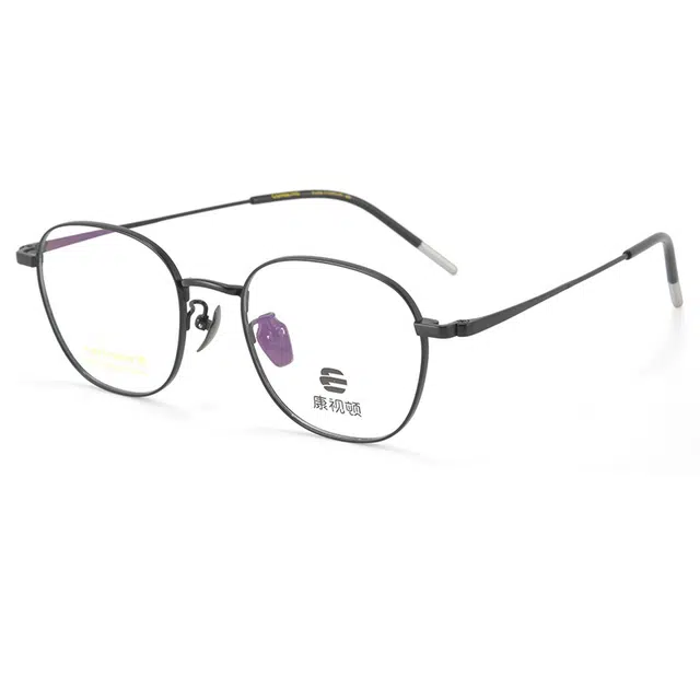 【联系客服可配度数】 康视顿 高级感椭圆框眼镜框可配近视度数 钛 圆形 光学镜架 男女同款情侣款