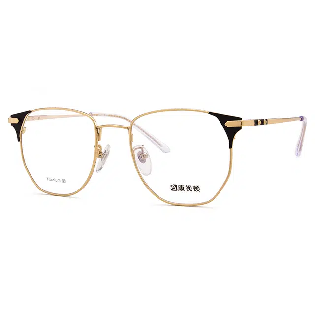 【联系客服可配度数】 康视顿 复古休闲学院风 钛 不规则形 光学镜架 男女同款情侣款