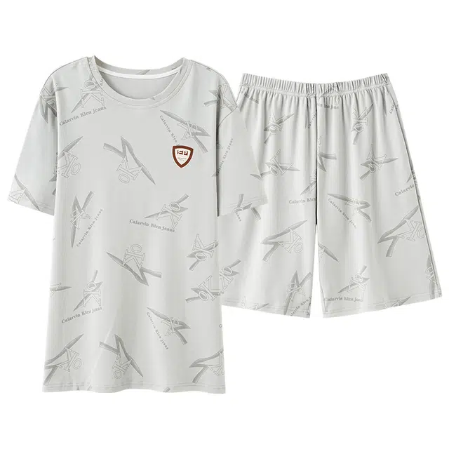 帕兰朵 休闲青少年短袖舒适五分裤家居服夏季睡衣套装 男款