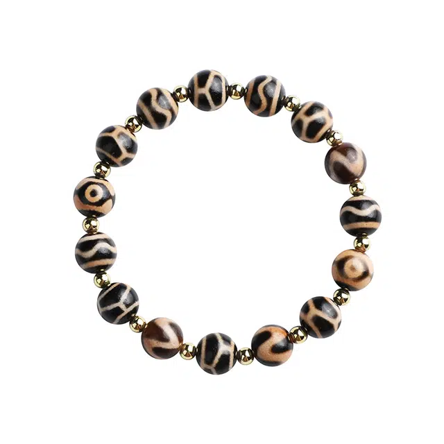 陌阡雪 国潮新式藏式天珠复古 玛瑙 玉石手串 男女同款情侣款