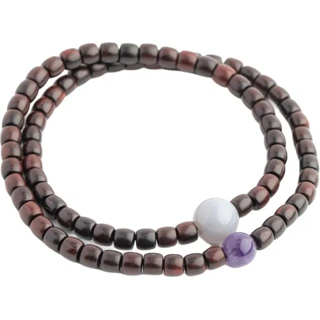 仙源 老型珠双圈 转运珠招财进宝高级感文玩念珠平安福 木作 手串 男女同款情侣款 紫檀