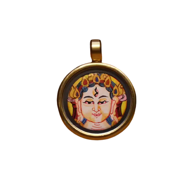 玉临门 新中式平安吉祥白度母唐卡热贡手绘 合金 吊坠 男女同款情侣款