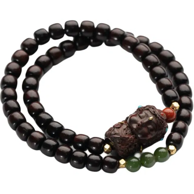 仙源 度母 转运珠高级感 文玩念珠平安 木作 手串 男女同款情侣款 紫檀