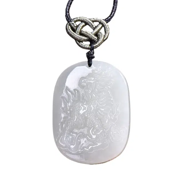 舒杰 招财麒麟牌项链 和田玉 国风祥瑞之兽转运 男女同款情侣款 白玉