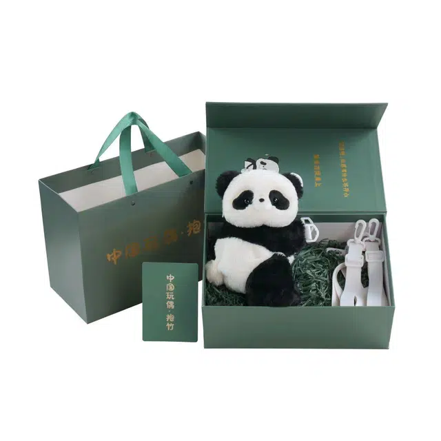 抱竹 古力古力 大脸熊猫玩偶系列 熊猫趴趴包 可爱百搭 聚酯纤维 双肩包 常规 黑色