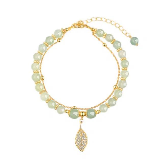 阡陌 金枝玉叶 新中式国风国潮 森系小清新轻奢精致小众高级设计感 玉髓 手串 女款