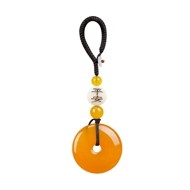 谧月珠宝 平安扣 好运 高级感优雅 大气新中式国潮古典 小众设计 复古 玛瑙 钥匙挂件 男女同款情侣款