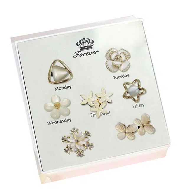 妖娆猫 一周星期头绳发饰套装礼盒气质高级感皮筋扎头发发绳头饰创意实用高级感儿童礼品女生  发圈 女款