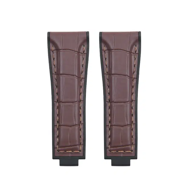 维瑞亚仿真鳄鱼皮面橡胶表带适用于迪通拿游艇 男女同款 手表表带