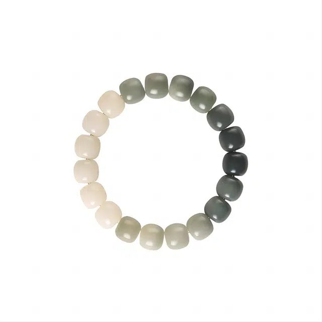 梵澜 手持念珠单圈盘玩串珠 只此青绿时尚百搭手饰 复古中式文玩手把件 菩提根 菩提类手串 男女同款情侣款 礼盒装