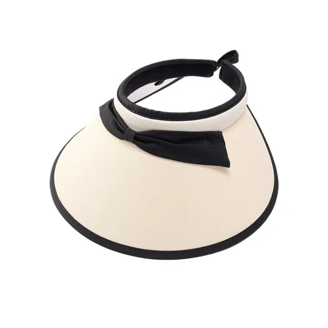 浪莎 休闲遮脸蝴蝶结空顶帽防紫外线显脸小 草编 防晒帽 女款