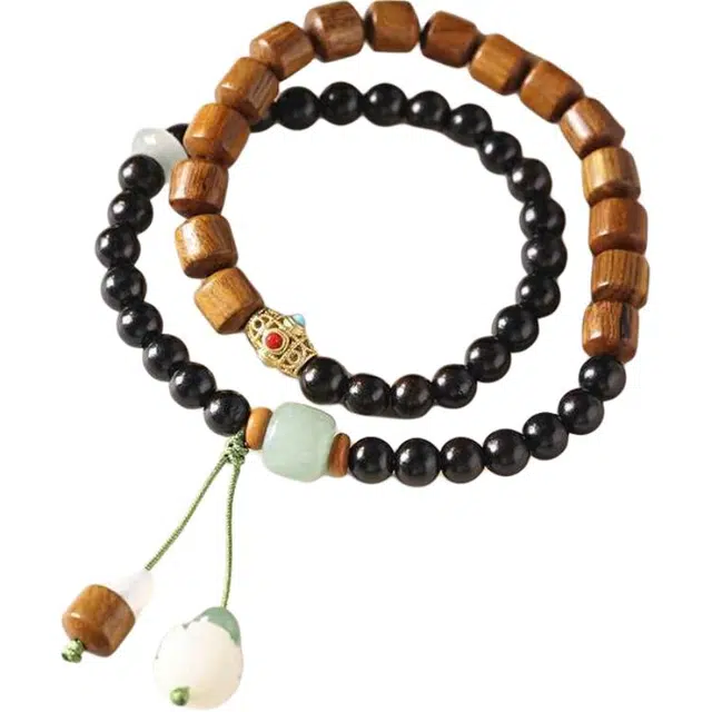 爵倾 编织设计 菩提 木作手串 男女同款情侣款 黑檀