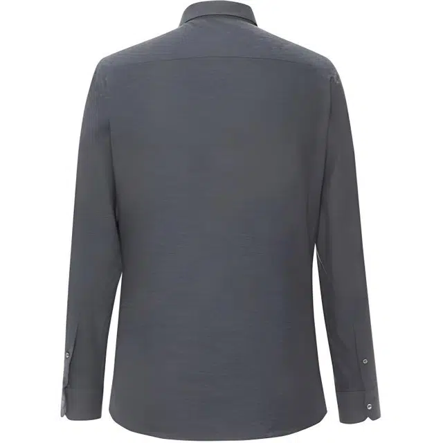 依文 商务休闲纯色长袖衬衫 男款 深灰