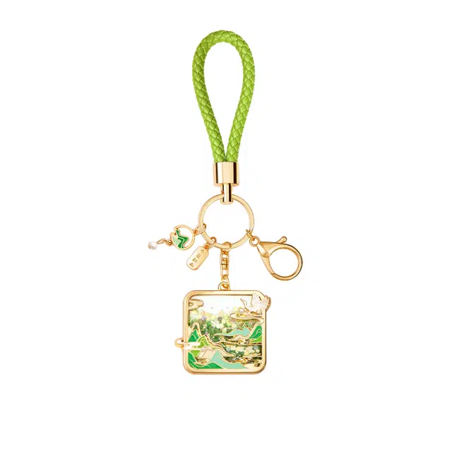 宫廷宝贝 故宫 千里江山流沙钥匙扣 流麻 收藏 谷圈挂件