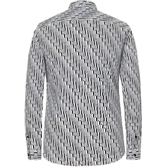 依文 尖领舒适透气长袖衬衫 男款 黑色