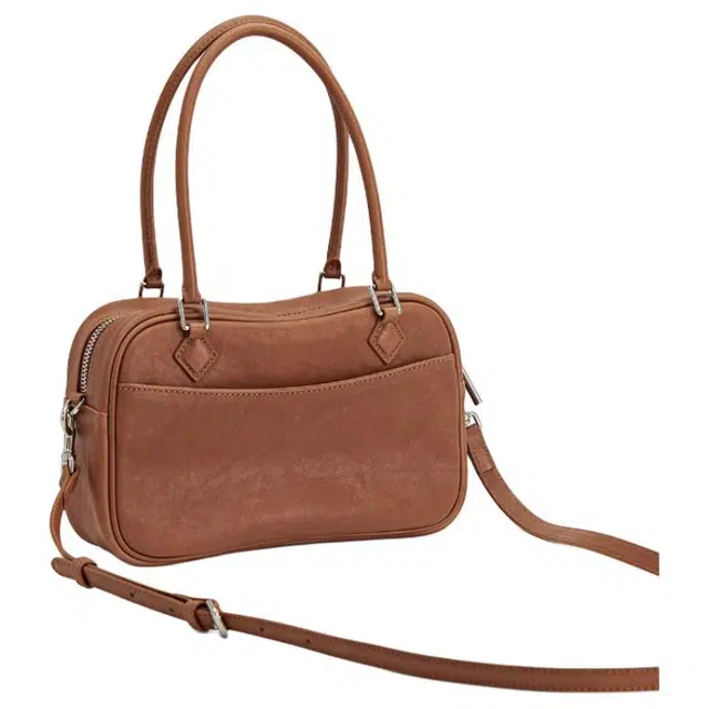 西木汀 高级感纯色百搭 头层牛皮 斜挎包 中号 女款 焦糖棕