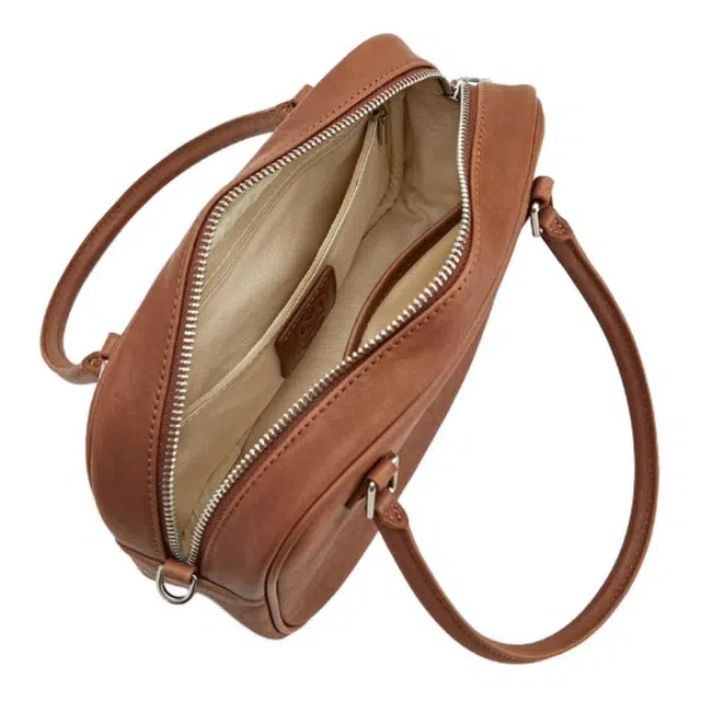 西木汀 高级感纯色百搭 头层牛皮 斜挎包 中号 女款 焦糖棕