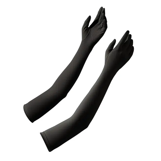 南极人 夏天冰袖防紫外线薄款骑行开车护袖遮阳加长手套一体护手臂 冰丝 防晒袖 女款