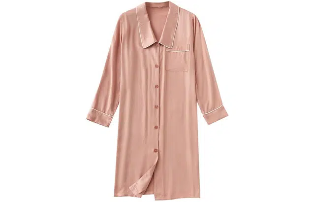 怡吾色 纯色小尖领家居服清新休闲可外穿睡裙 女款