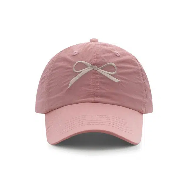 木林森 纯色蝴蝶结刺绣  韩版大头围大帽檐显脸小 聚酰胺纤维 鸭舌帽 男女同款情侣款